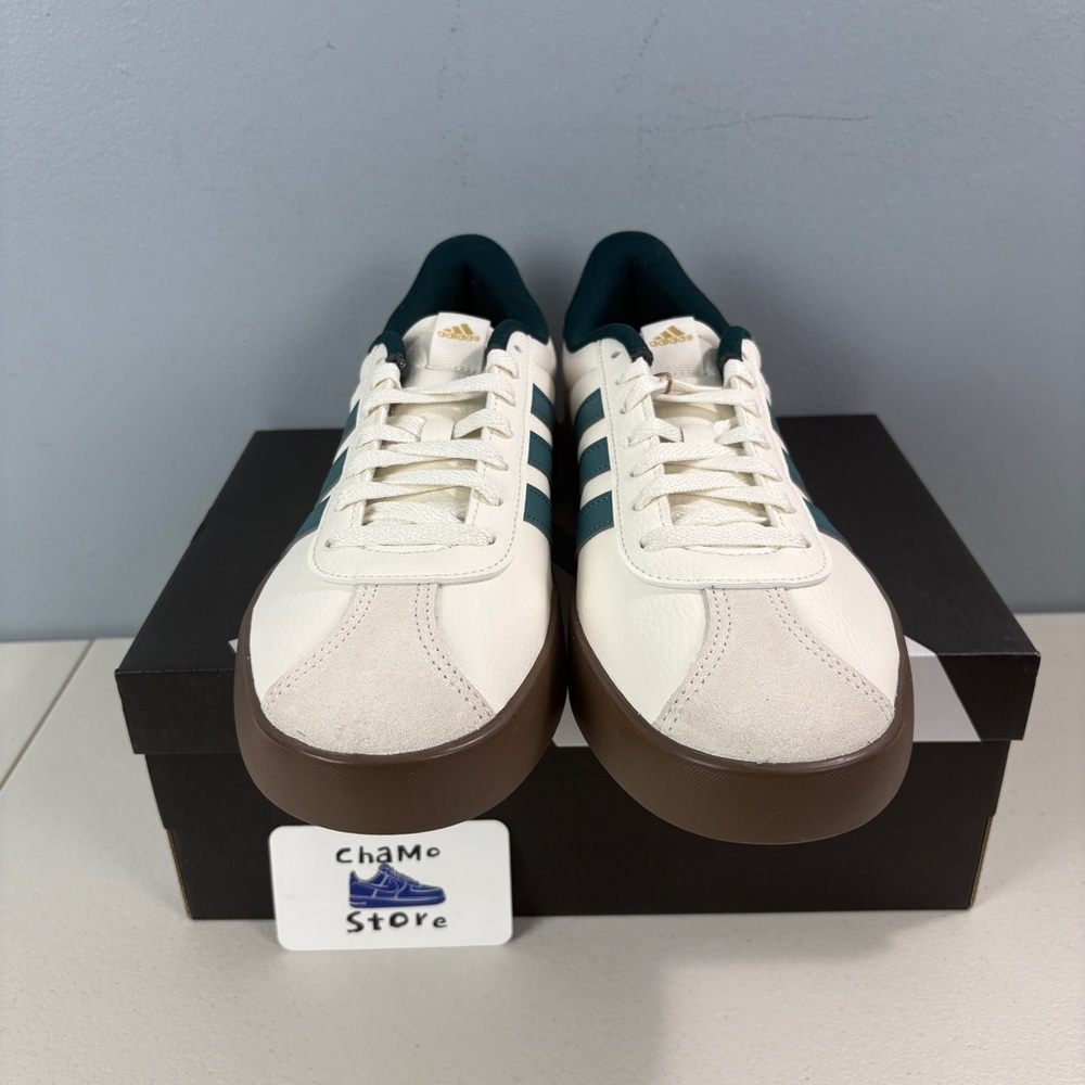 Adidas VL Court 3.0 Sneaker Casual Shoes White Green Teal JR8635 Men's Sz - Picture 2 of 16